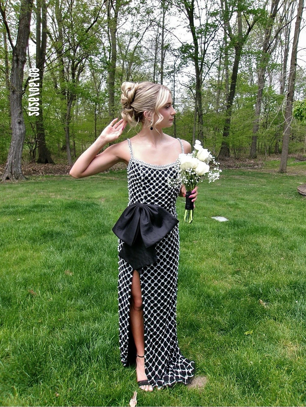 Women's Black & White Sherri Hill Prom Dress